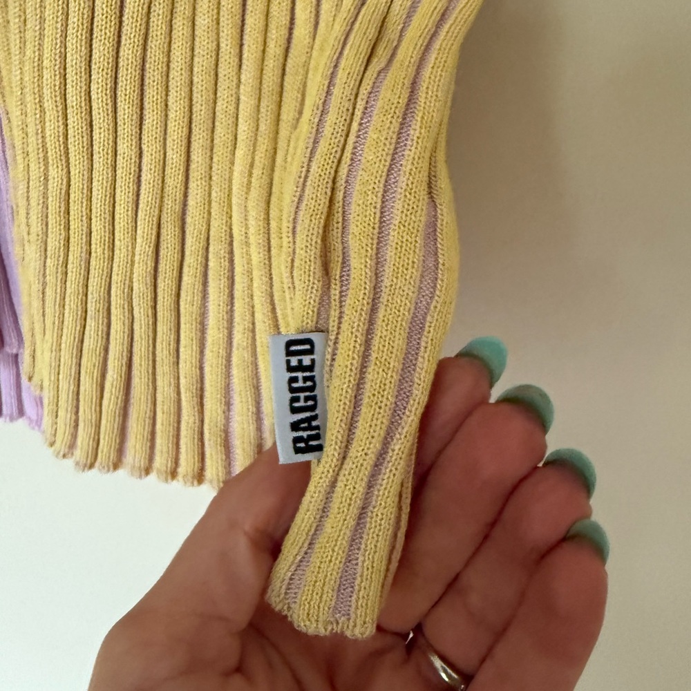 Pastel Colorblock Ribbed Knit Mini Dress - Multicolor - Picture 11 of 12